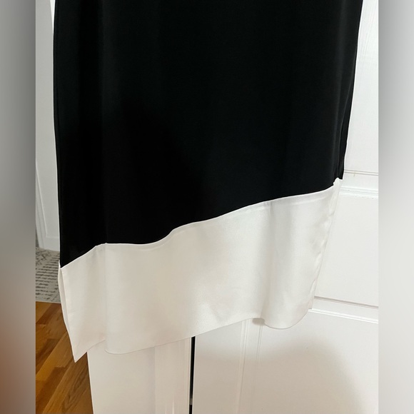 CLUB MONACO BLACK AND WHITE ASYMMETRICAL SILK DRESS size 2 NWT - Picture 7 of 10